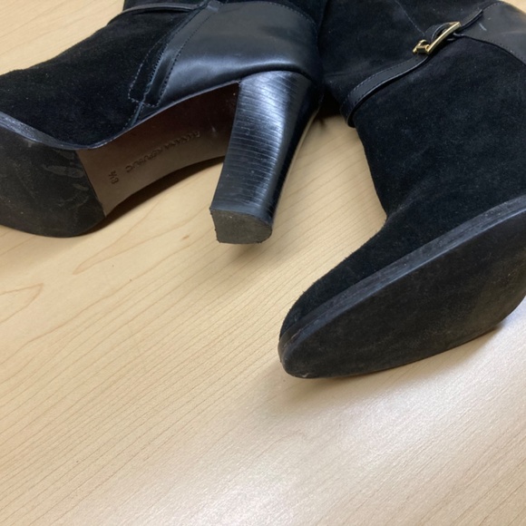 Banana Republic Black Leather High Heeled Boots Size 8.5 - Picture 2 of 6